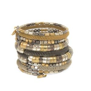 Bracelet gold silver bronze coil bracelet.